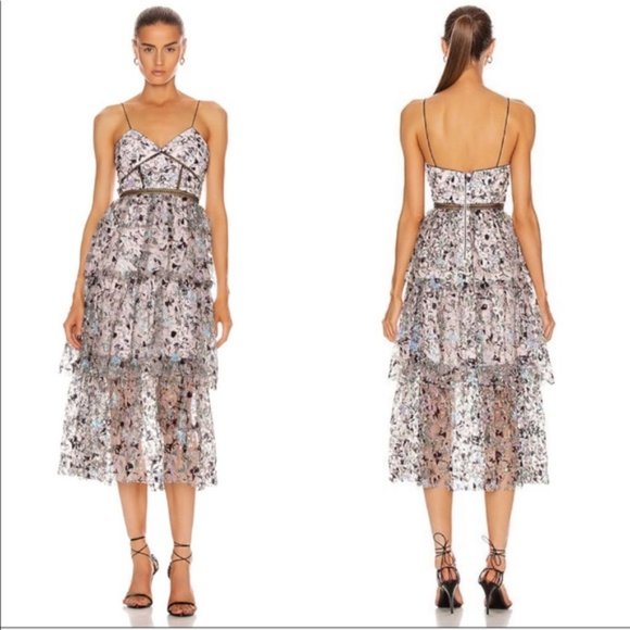Self-Portrait Dresses & Skirts - Self-Portrait Constellation Tiered Sequin 8 Midi Dress NWT